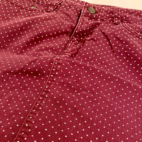 H&M burgundy polka dot mini skirt size 10 - Picture 2 of 8